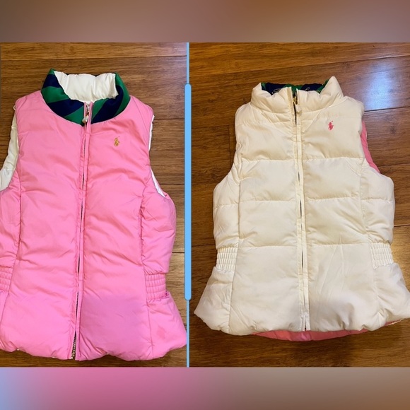 Ralph Lauren Other - Ralph Lauren girls size 4-5 reversible puffer vest pink/cream NWOT